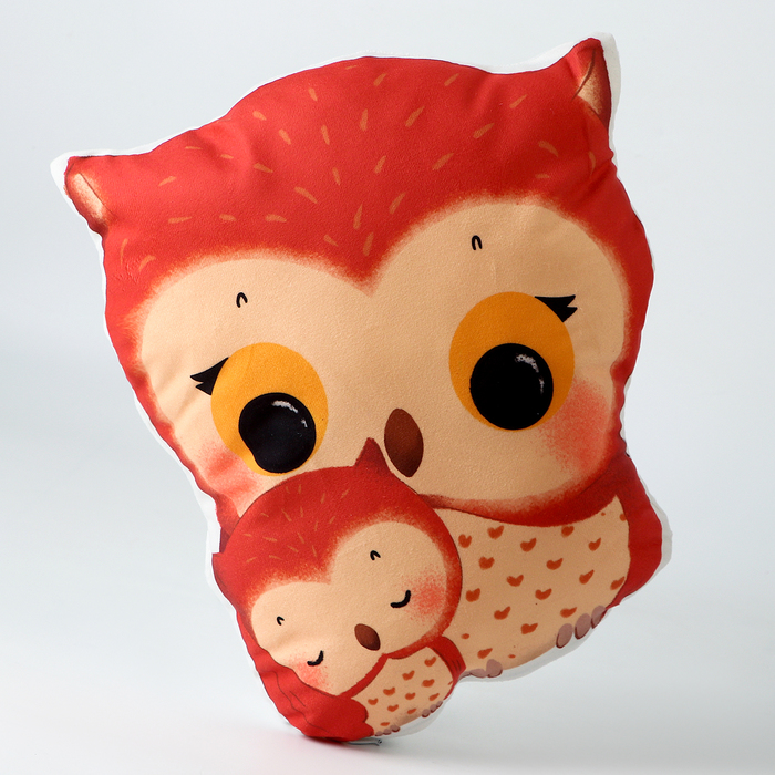 Подушка декоративная «Совушки мама», 31×27 см, велюр