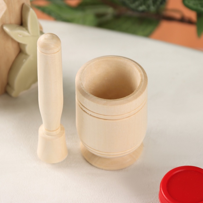 Основа для росписи «Ступка с пестиком», дерево, 4.5×7 см