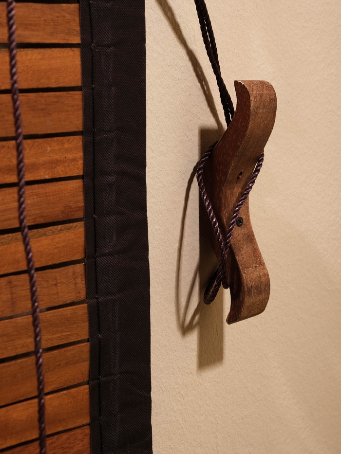 Жалюзи деревянные, 200×100×0.7 см, с тёмной рамкой