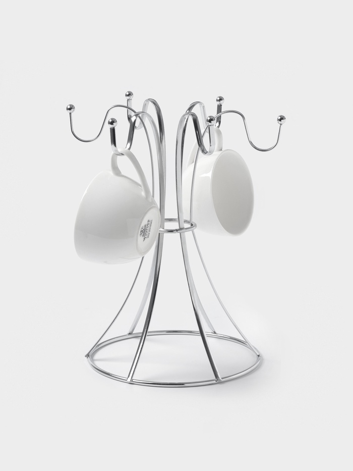 Держатель для кружек Доляна, на 6 предметов, 21×21×25 см, хромированный
