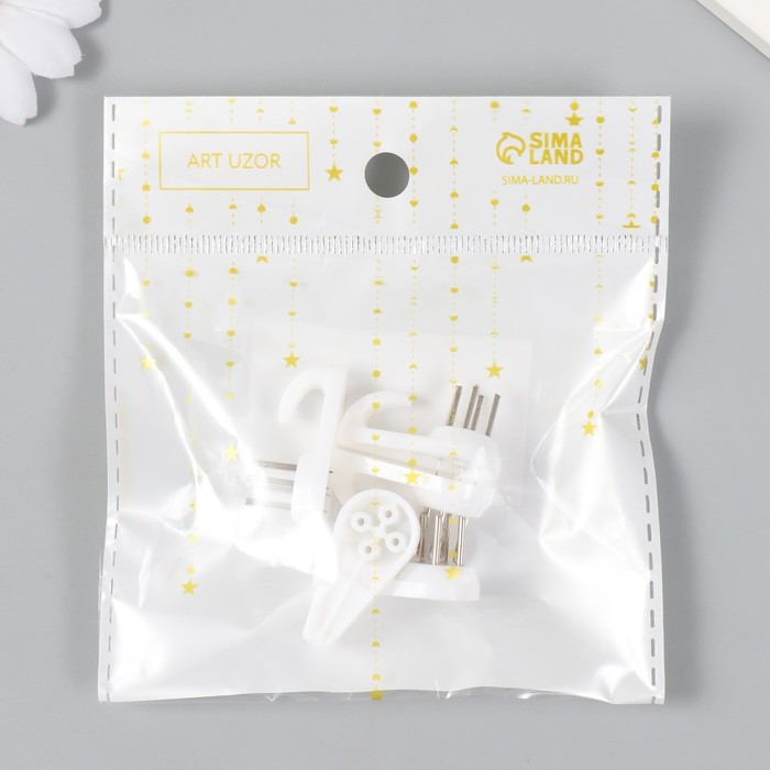 Крючок универсальный, пластик, металл, набор 5 шт., 3×1.5 см