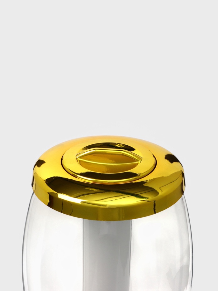 Башня пивная MonlinGold, колба 3 л, ёмкость для льда, подсветка, пластик, золотистый