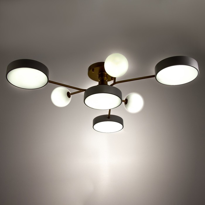 Люстра «Алмони» 4х LED 138 Вт 3000-6000К 3хG4 бело-золотой 76×76×17 см