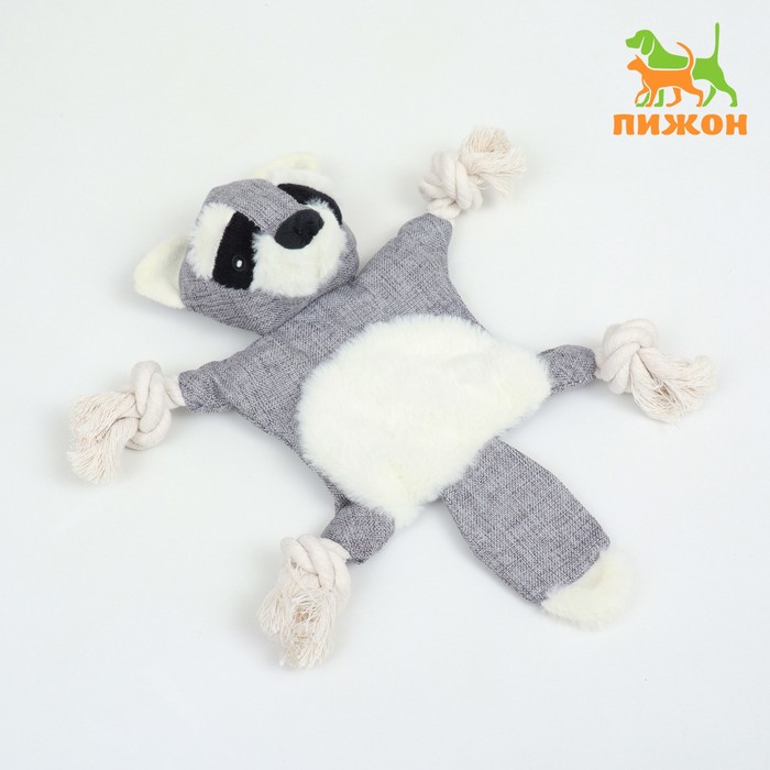 Игрушка текстильная «Енот», 26×28 см, с канатом, с пищалкой, шуршащая