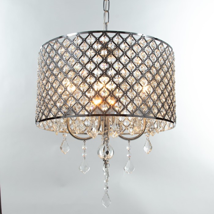 Люстра BayerLux «Савой» 4хЕ14 40 Вт хром 55×55×50-110 см