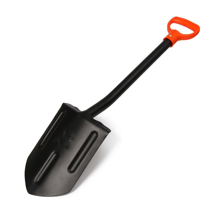 Лопата автомобильная, острая, L=83 см, металлический черенок, с ручкой, Greengo