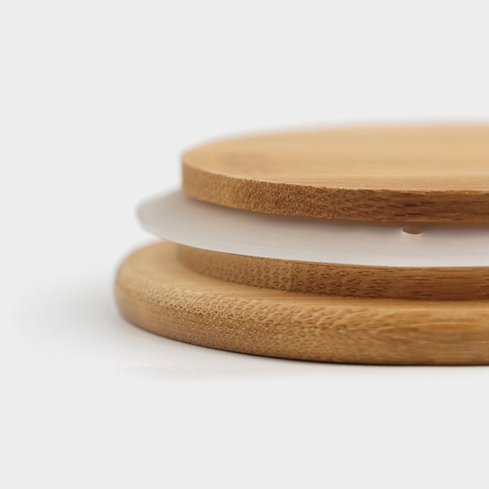 Крышка для ёмкостей Доляна, d=8.8 см (внутренний d=7.4 см), бамбук