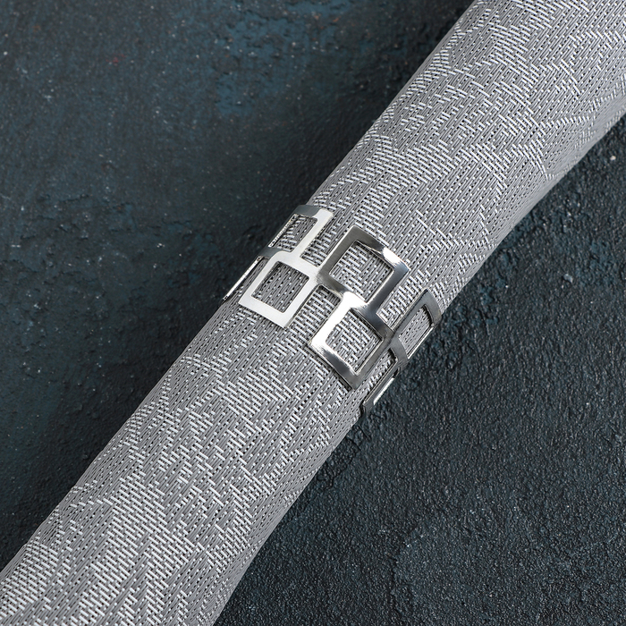 Кольцо для салфетки «Гео», 4.5×3 см, железо, серебристое