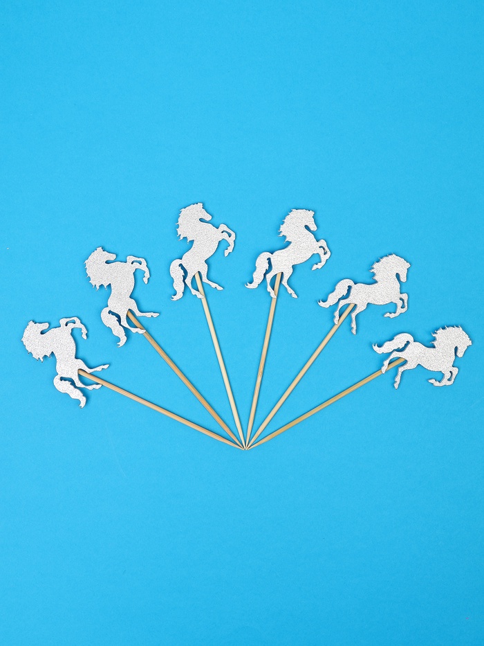 Шпажки для канапе «Серебряные лошадки», набор 6 шт.