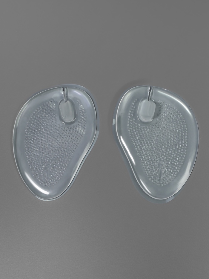Полустельки для обуви, с протектором, с разделителем, силиконовые, 9.4×6.4 см, пара, прозрачные