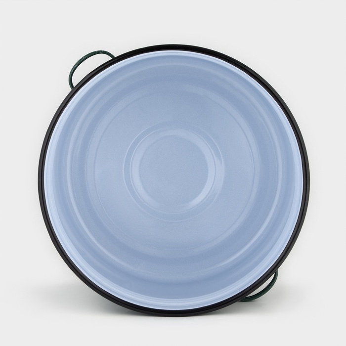 Бак эмалированный, 32 л, d=42.5 см, с крышкой, без декора, зелёный