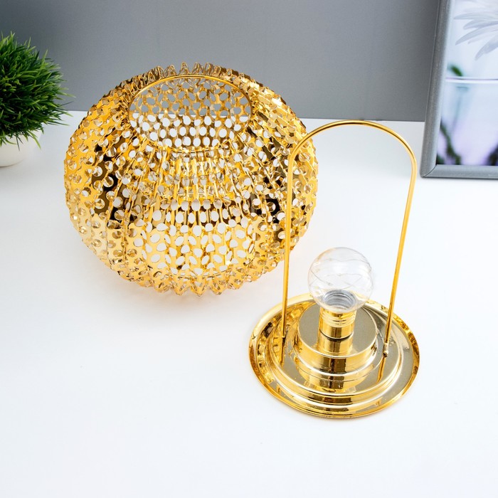 Ночник «Деки» LED от батареек 2хААА золото 19×19×17 см RISALUX