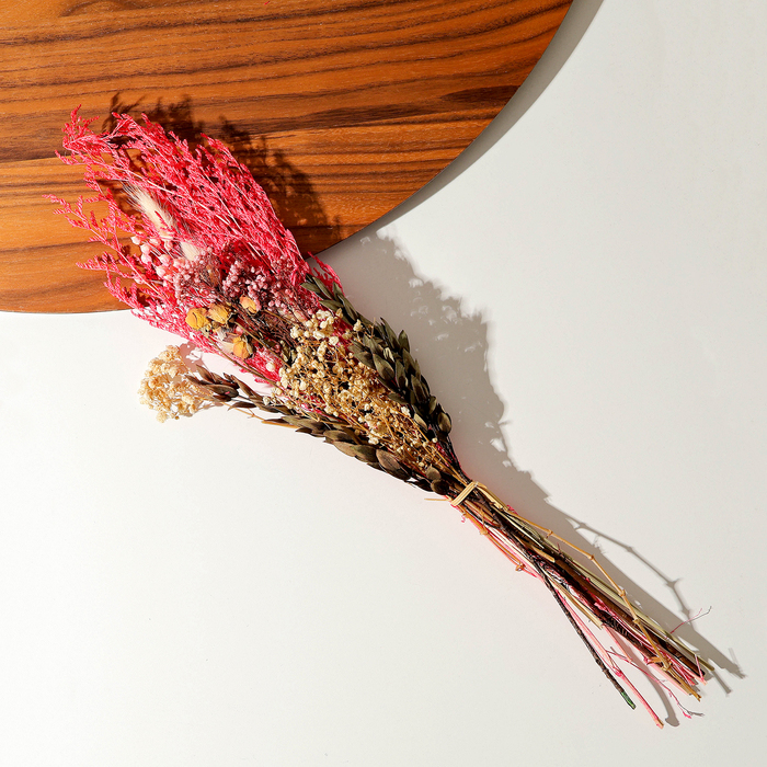 Букет из сухоцветов «Бал цветов», 52×12×8 см