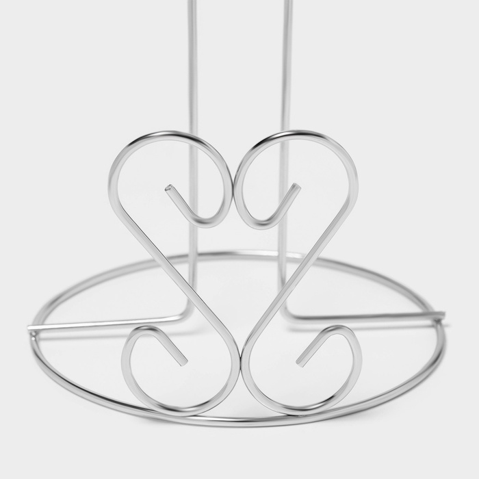 Держатель для бумажных полотенец Доляна «Сердце», 13×13×27 см, хром