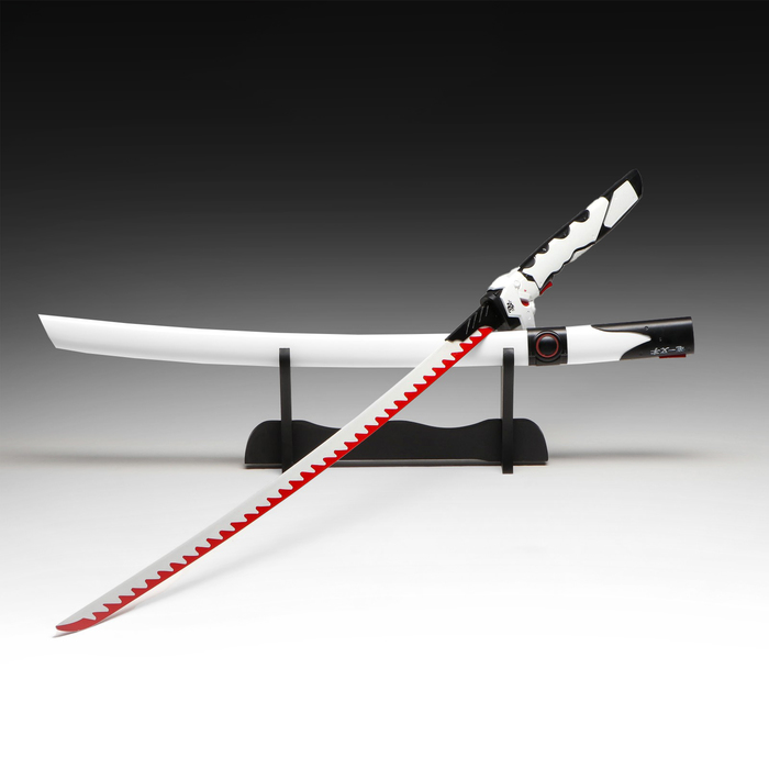 Макет оружия «Сувенирная катана на подставке. Гэндзи», 104 см, клинок 68 см, белая