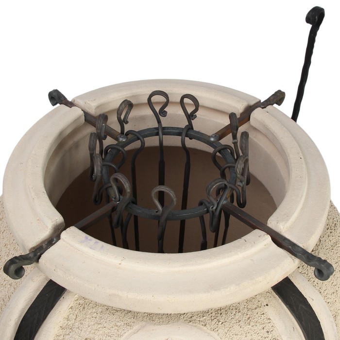 Тандыр «Сармат Атаман» h=107 см, d=61, 130 кг, 12 шампуров, кочерга, совок, керамика