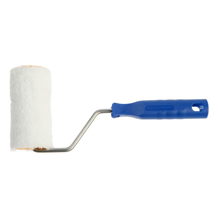 Валик ТУНДРА, искусственный мех, 100 мм, рукоятка d=6 мм, d=42 мм, ворс 12 мм