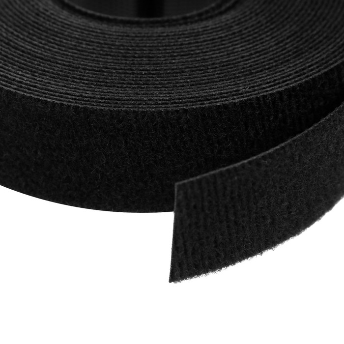 Лента-липучка для проводов 5000×20×1.5 мм ТУНДРА, чёрная, 1 шт.