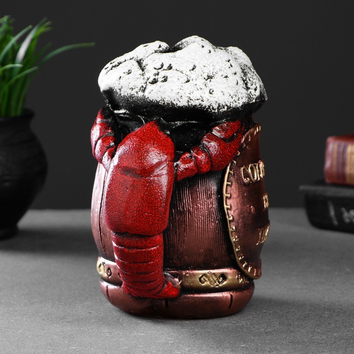 Копилка для денег «Рак на кружке», гипс, 15×11 см