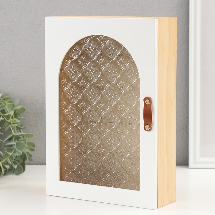 Ключница настенная «Витражное окно», дерево, 6 крючков, 20×7×28 см