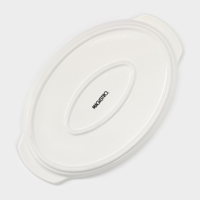 Блюдо для запекания Magistro «Бланш», 23×15×2 см, фарфор, белое