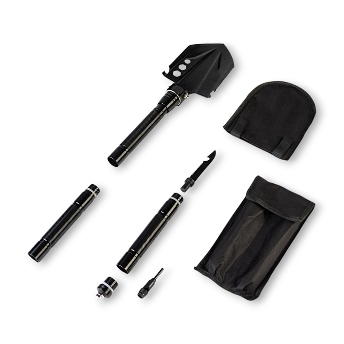 Лопата многофункциональная 9 в 1 в чехле, 67 см, черная