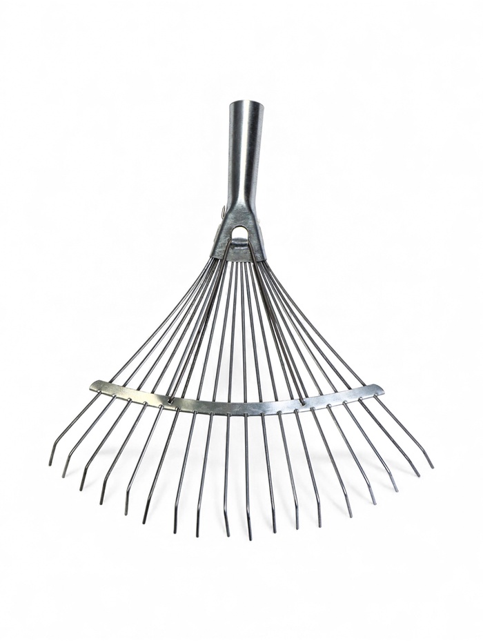 Грабли веерные, проволочные, 18 зубцов, металлические, тулейка 25 мм, без черенка