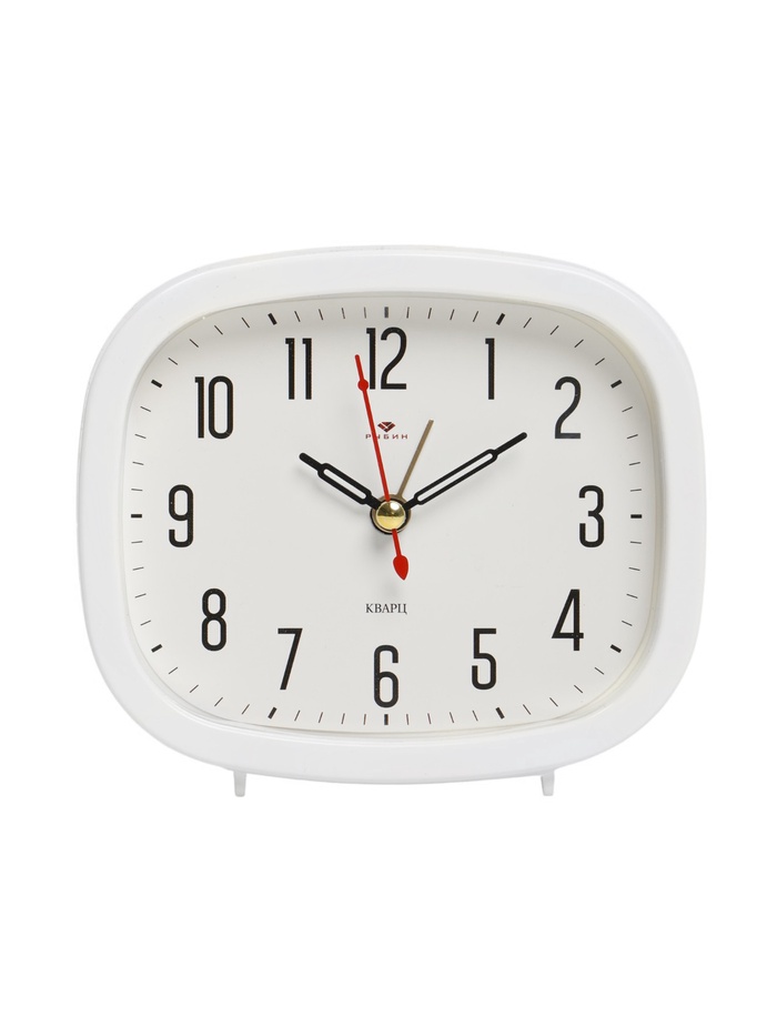 Будильник-часы настольные «Классика», 12.5×10.5 см, от батарейки АА, белый