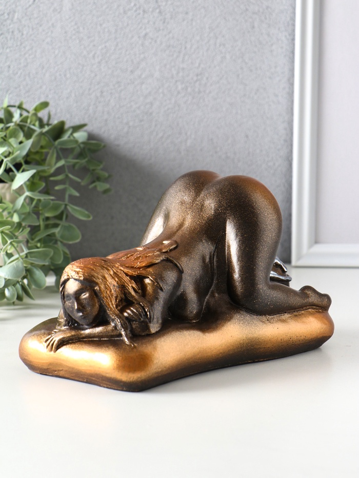 Копилка для денег «Лолита», гипс, бронза-золото, 22×14×12 см