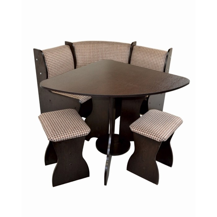 Кухонный уголок «Комфорт Алёнка 18/3», со столом, с табуретами, цвет венге/рогожка тёмная