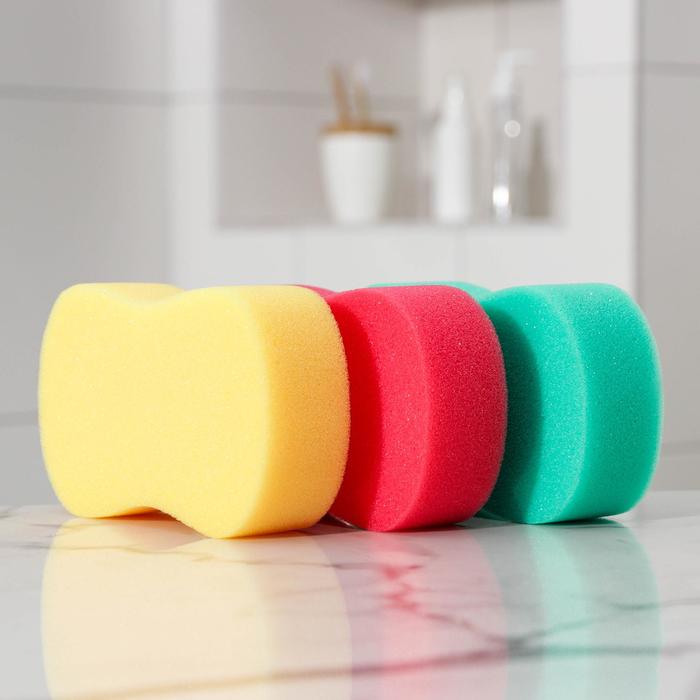 Губка для тела «Восьмёрка», 15×8×3.5 см, МИКС