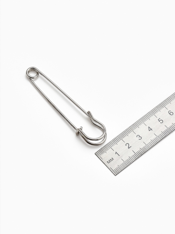 Булавка 8×1.5 см (набор 2 шт.), СМ-208, цвет серебра