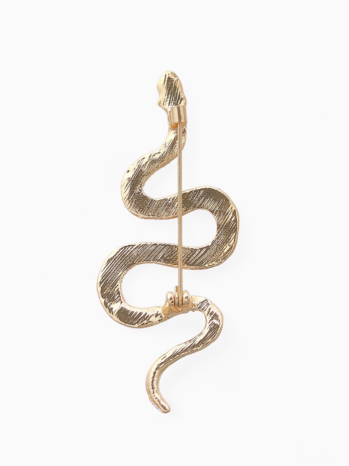 Брошь «Змея» извилистая, цвет золото