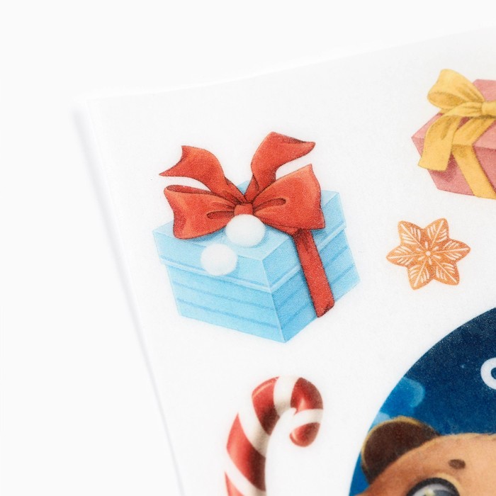 Вафельные картинки съедобные «С новым годом» для декора тортов и капкейков, 1 лист