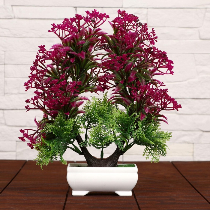 Бонсай искусственный в горшке «Остролист мелкие ягодки», 23×24 см, МИКС