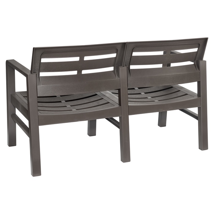 Диван садовый «Рейки», пластик, 58×120×75 см, двухместный, мокко