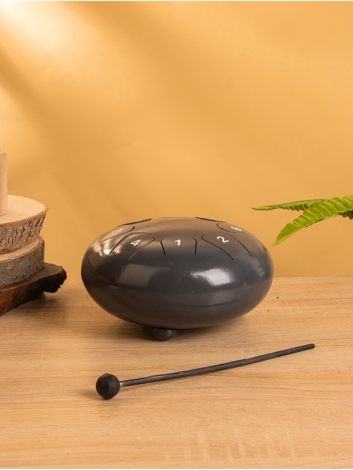 Глюкофон - музыкальный инструмент, 16×16×8 см, нержавеющая сталь, тёмно-серый