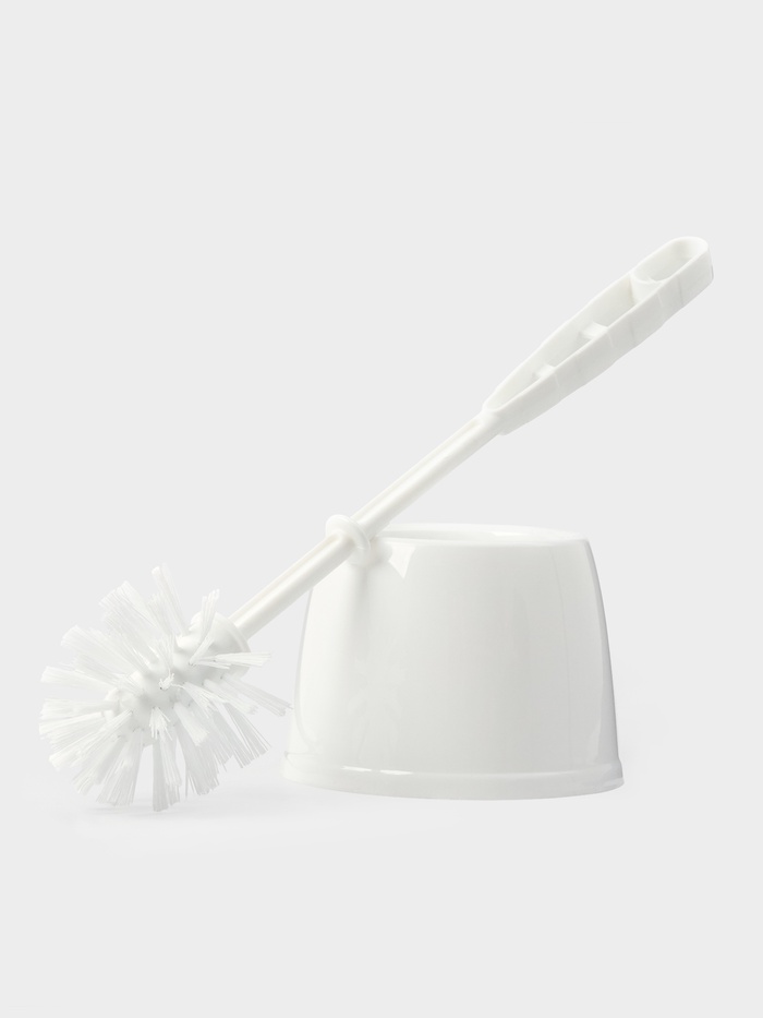 Ёршик для унитаза «Блеск. Эконом», 12.5×12.5×37.5 см, с подставкой, белый