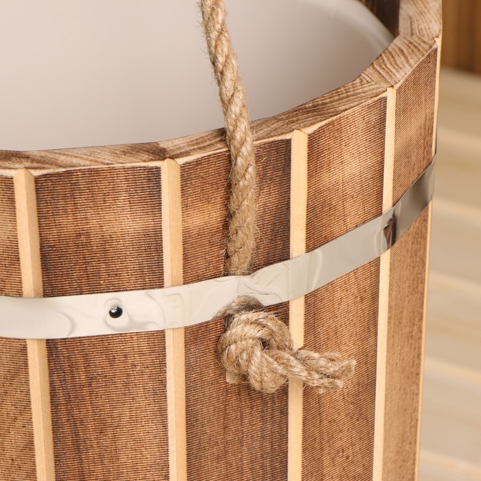 Ведро - запарник «Добрыня» для бани и сауны, 10 л, липа, пластмассовая вставка, «Добропаровъ»