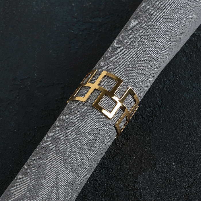 Кольцо для салфетки «Гео», 4.5×3 см, золотистое