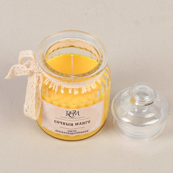 Ароматическая свеча в банке «Сочный манго», 180 г, время горения 45 ч