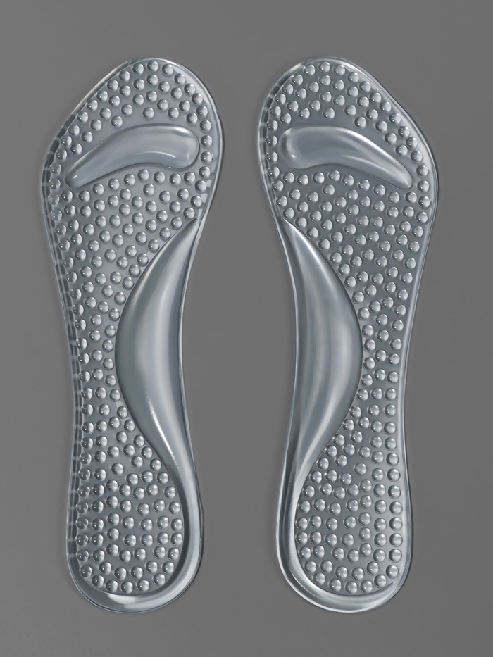 Полустельки для обуви, с супинатором, амортизирующие, массажные, на клеевой основе, 20.5×7.5 см, пара, прозрачные