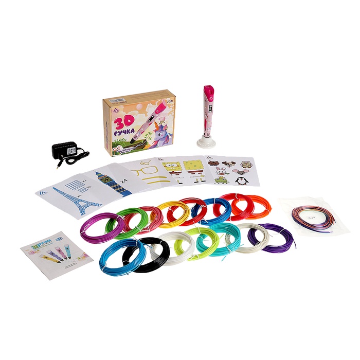 3D ручка Luazon Unicorn, трафареты и 150 метров пластика комплекте, работа с ABS и PLA