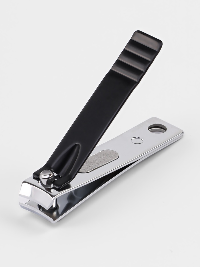 Кусачки книпсер маникюрные, 5.5 см, в коробке, цвет чёрный, серебристый