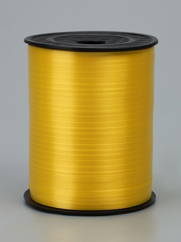 Лента для декора, подарков и шаров, жёлтый, 0.5 см × 500 ярдов