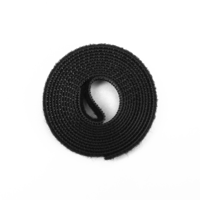 Лента-липучка для проводов 1000×10×1.5 мм ТУНДРА, чёрная, 1 шт.