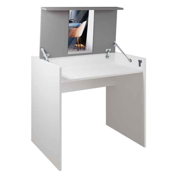 Стол косметический «Лайт», с подъемным зеркалом, 800×600×750 мм, цвет белый/серый шифер