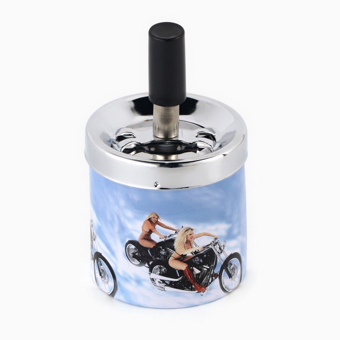 Пепельница бездымная «Девушка с мотоциклом», для сигарет и стиков, 10.5×6.5 см