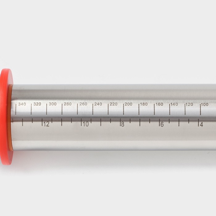 Скалка для теста с ограничителями кондитерская KONFINETTA, 43×5.5 см, рабочая часть 35 см, нержавеющая сталь