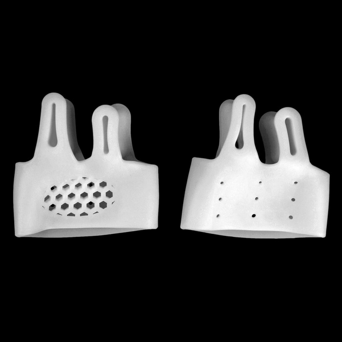 Корректоры - разделители для пальцев ног, на манжете, дышащие, 2 разделителя, силиконовые, 8×7 см, пара, белые